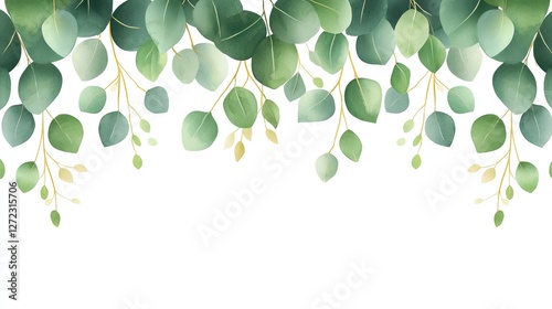 Watercolor Eucalyptus Greenery Border Design