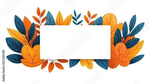 Autumn Leaves Frame Blank Space Design