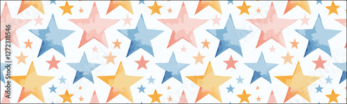 Watercolor stars pattern