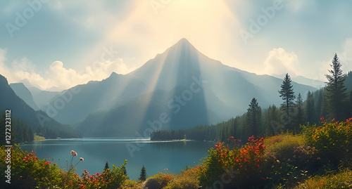 sunrise in the mountains