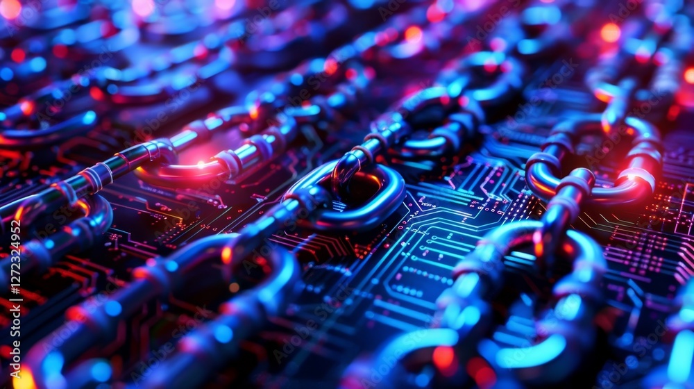 Fototapeta premium A digital speedway for crypto exchanges where coins dash through a maze of nodes and servers.