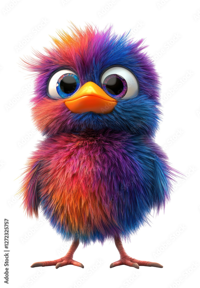 Fototapeta premium PNG Furry bird illustration cute character.