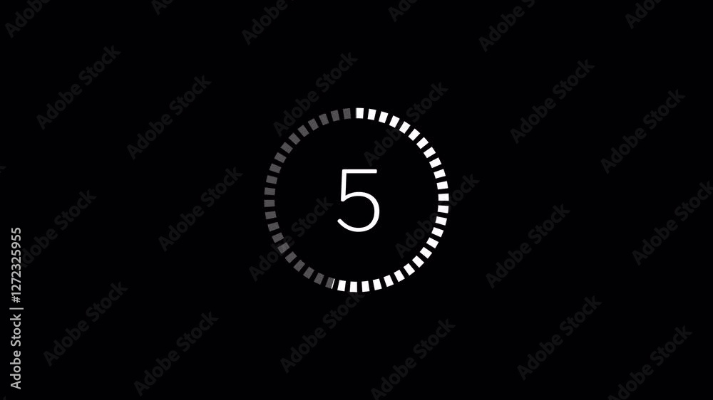 10 second countdown timer animation from 10 seconds to 0 seconds with alpha channel , ten second countdown timer on a transparent background.