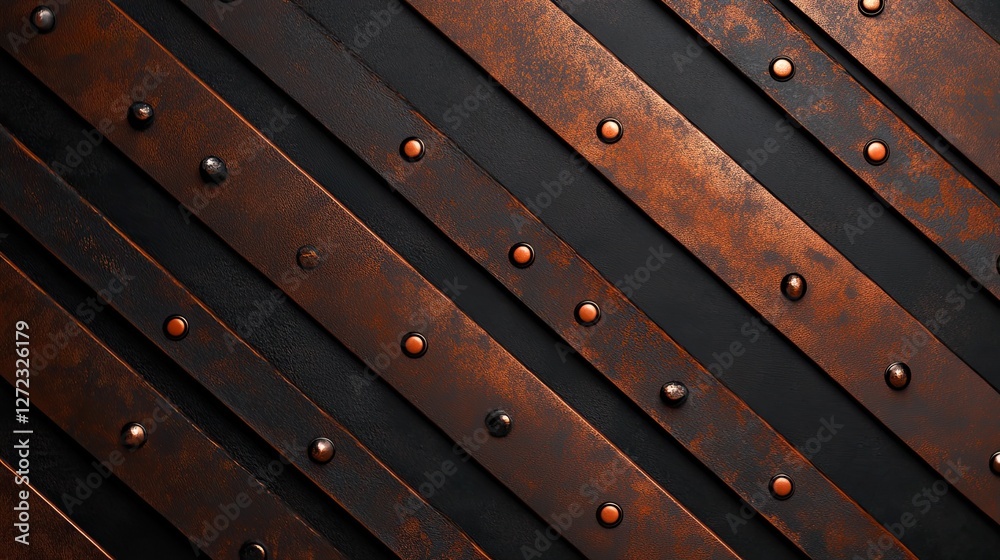 Diagonal Metal Stripes With Copper Accents Diagonal Metal Stripes With Copper Accents
