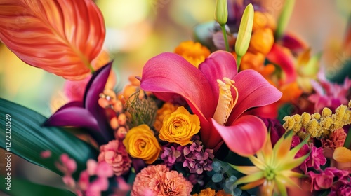 Vibrant floral arrangement, close-up