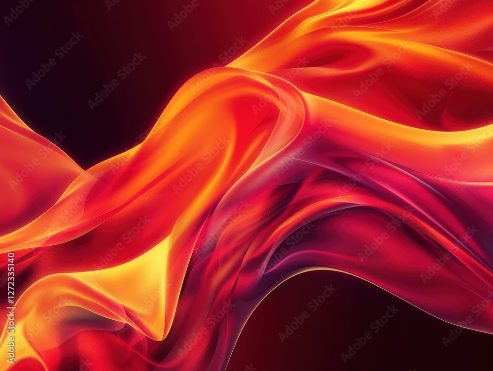 Obraz premium Fiery abstract flow of smooth red and orange hues for energetic, passionate action or sports themes.