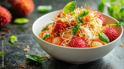 Rambutan salad bowl, kitchen, healthy