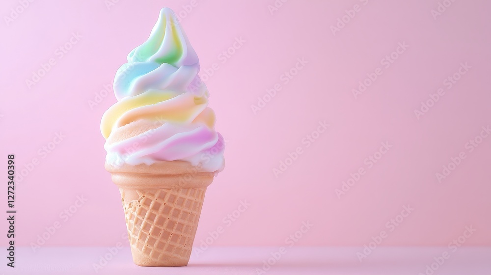 Rainbow Swirl Soft Serve Ice Cream Cone Rainbow Swirl Soft Serve Ice Cream Cone