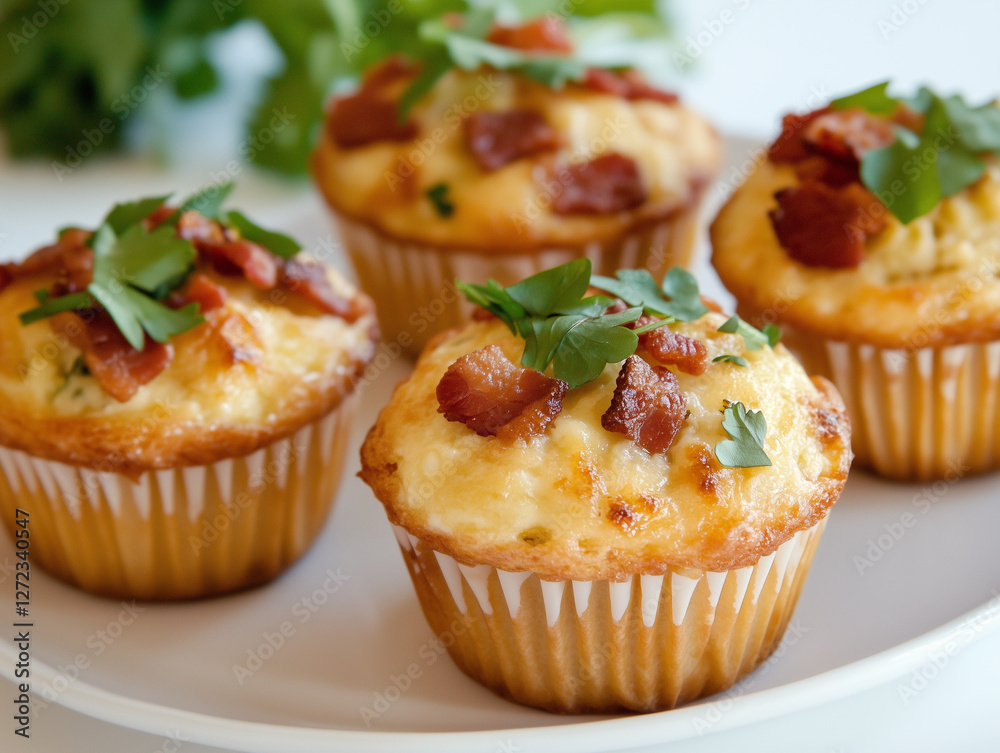 Golden-Brown Egg Muffins with Crispy Bacon and Herbs Golden-Brown Egg Muffins with Crispy Bacon and Herbs