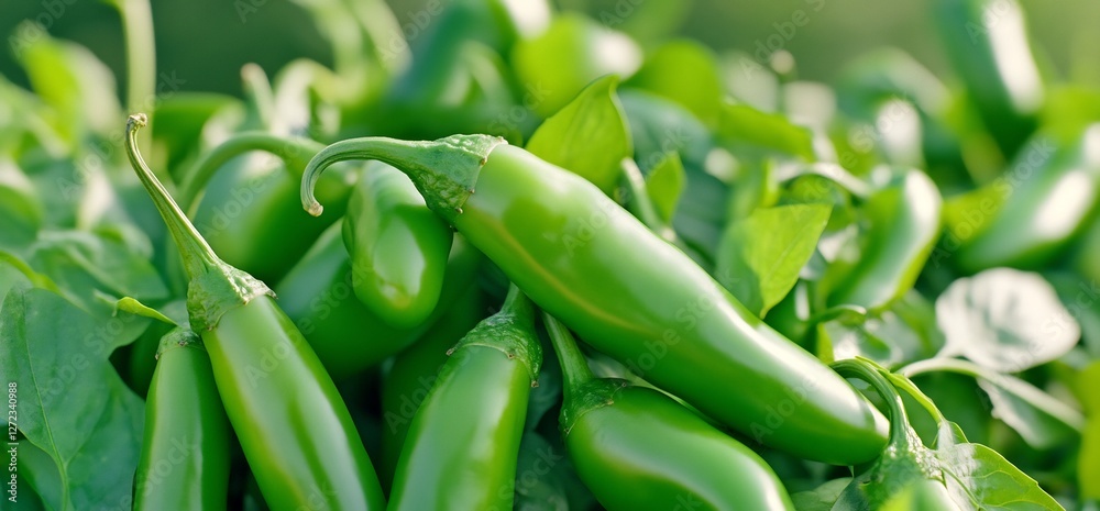 Fresh green chili peppers harvest. Outdoor shot Fresh green chili peppers harvest. Outdoor shot