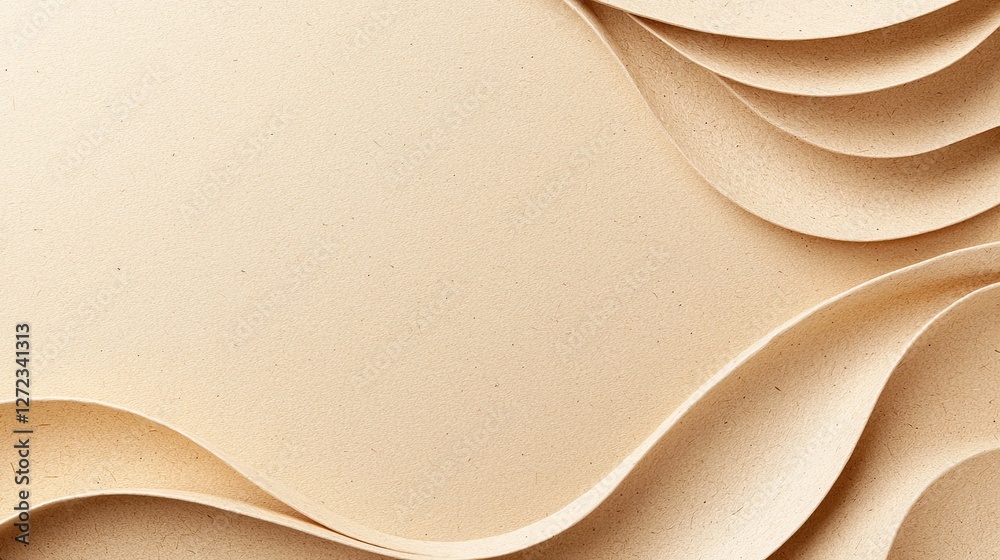 Abstract Beige Paper Wave Background Design Abstract Beige Paper Wave Background Design
