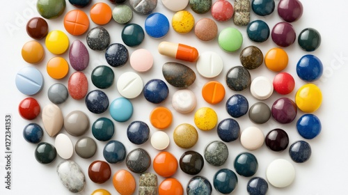 Colorful pills, medicine, healthcare, studio shot