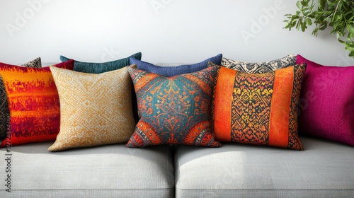 Colorful pillows sofa interior design
