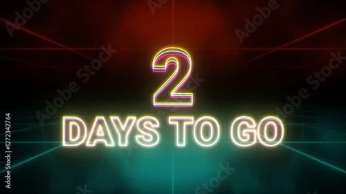 2 days to go countdown has begun animation retro background