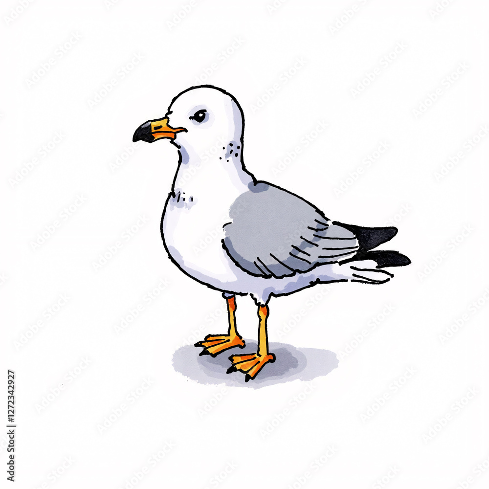 Fototapeta premium A cute illustration of a Seagull