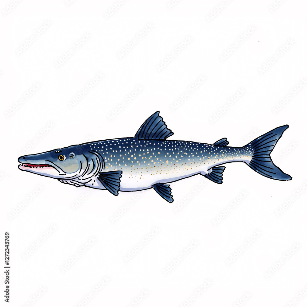 Obraz premium A cute illustration of a European sturgeon