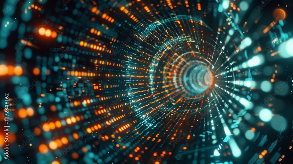 Obraz premium A vortex of virtual transactions ing in the old ways of financial thinking and replacing them with digital efficiency.