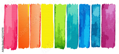 Rainbow painted watercolor stripes