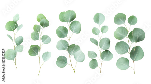 Eucalyptus leaves arrangement nature studio botanical photography