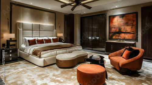 Modern bedroom design blending functionality and contemporary aesthetics