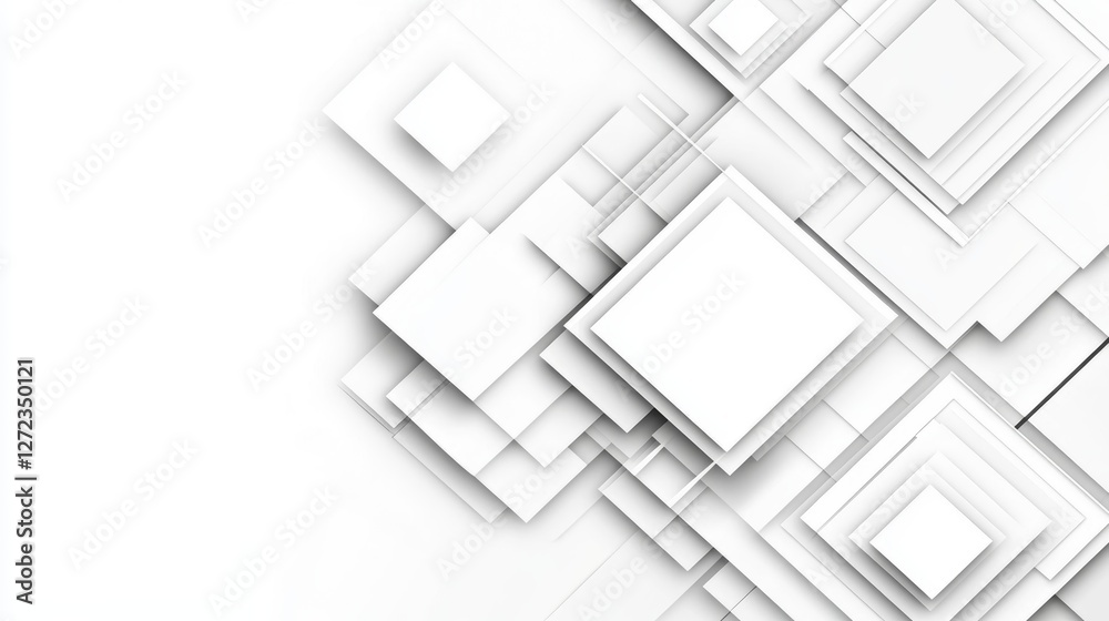 Abstract white geometric shapes layered to create a modern and clean design. Abstract white geometric shapes layered to create a modern and clean design.