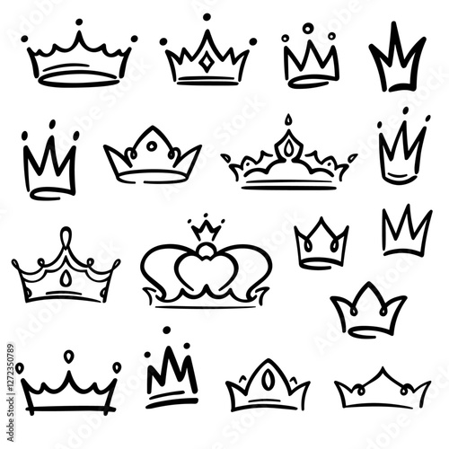 king and queen crowns vector art design