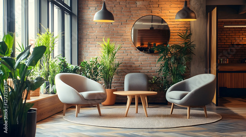 Modern hotel lobby with elegant decor and welcoming ambiance for a comfortable stay