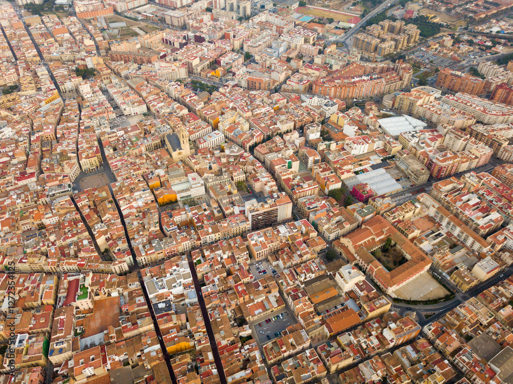 Obraz premium Aerial view of the spanish city of Reus. Tarragona province. Catalonia. Spain. High quality photo