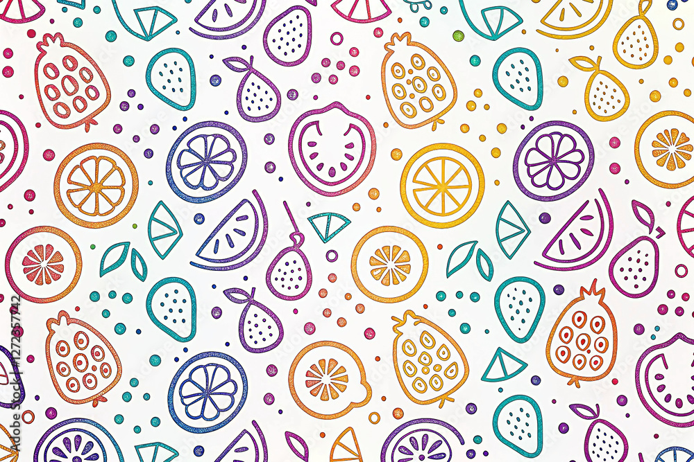 Colorful fruit pattern design background Colorful fruit pattern design background