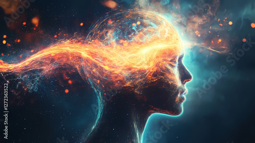 Galactic mind expansion. Galactic Energy Waves. Illustration