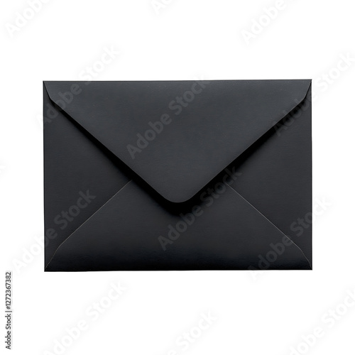 Black envelope isolated on transparent background

