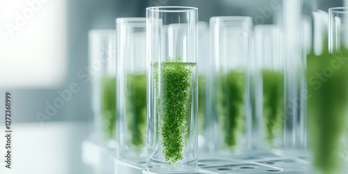 Photobioreactor in algae fuel lab, phytoplankton, biofuel project, algae research  photo