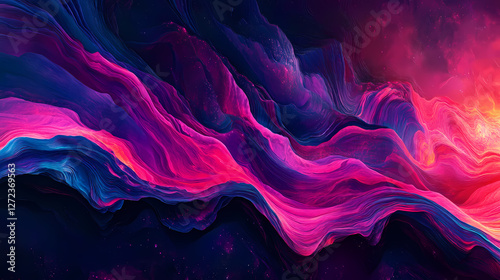 Beautiful nebular shades form an abstract cosmic ocean; low-light photography brings galactic waves to light. Galactic Energy Waves. Illustration