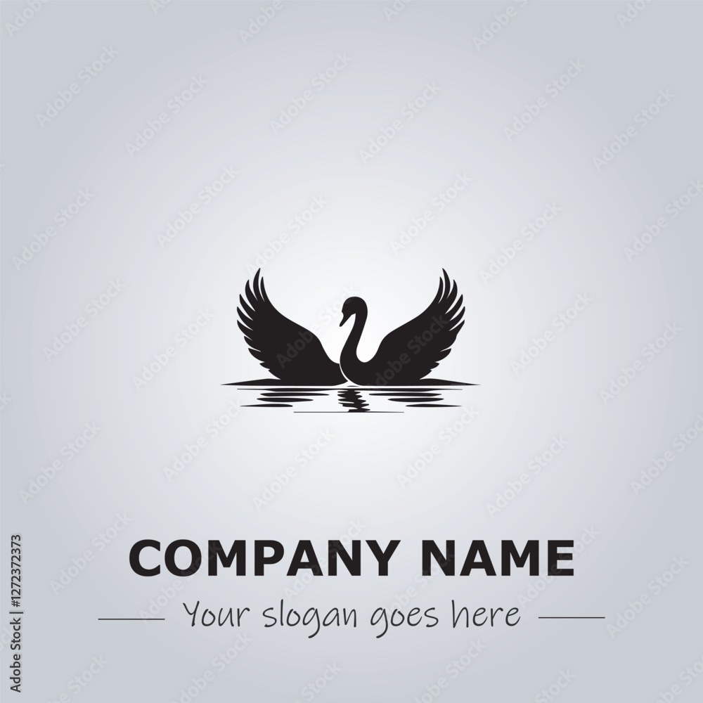 Obraz premium Swan company logo design vector illustration 
