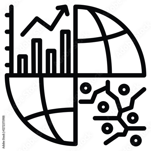 Growing Emerging Markets icon line vector illustration