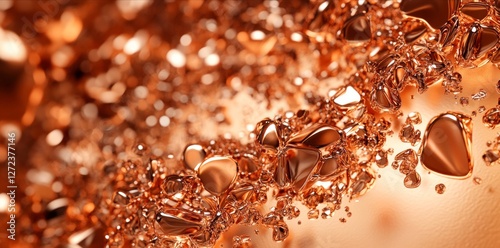 Abstract Copper Liquid Metal Texture Background