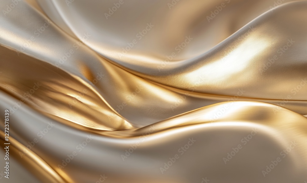 Fototapeta premium Abstract Golden Silk Drape: Luxurious Texture