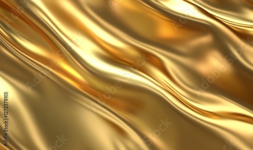 Luxurious Golden Silk Drape Abstract Background