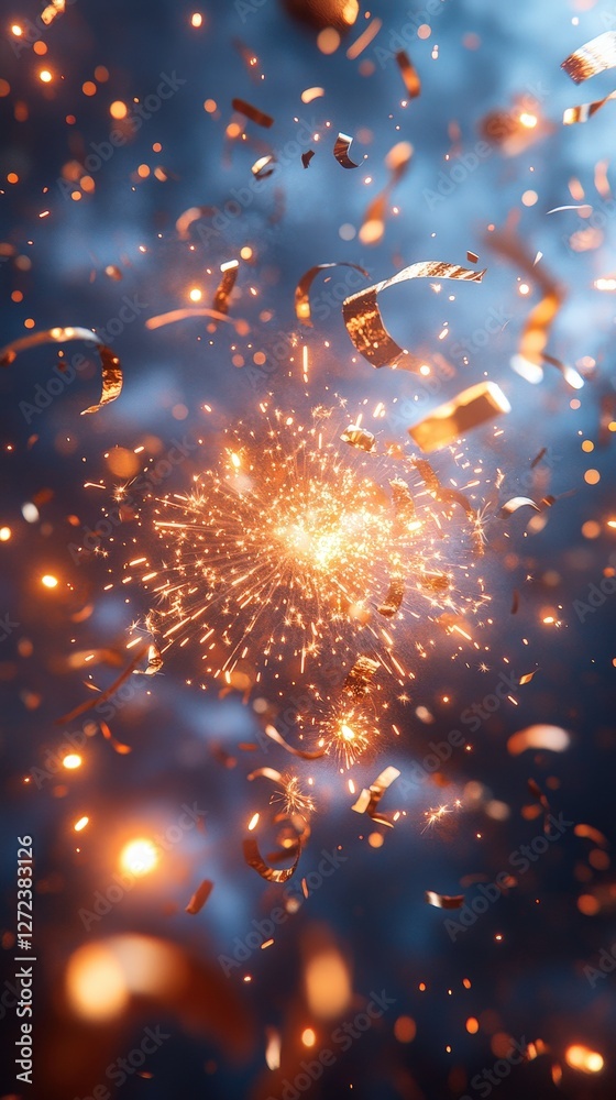 Fototapeta premium Confetti Celebration. A festive, celebratory backdrop for holidays, events, awards