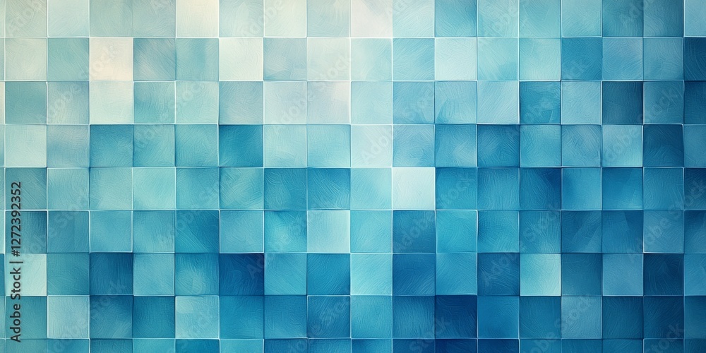 Abstract blue and white tile pattern creating a calming and artistic visual effect with a clean aesthetic Abstract blue and white tile pattern creating a calming and artistic visual effect with a clean aesthetic