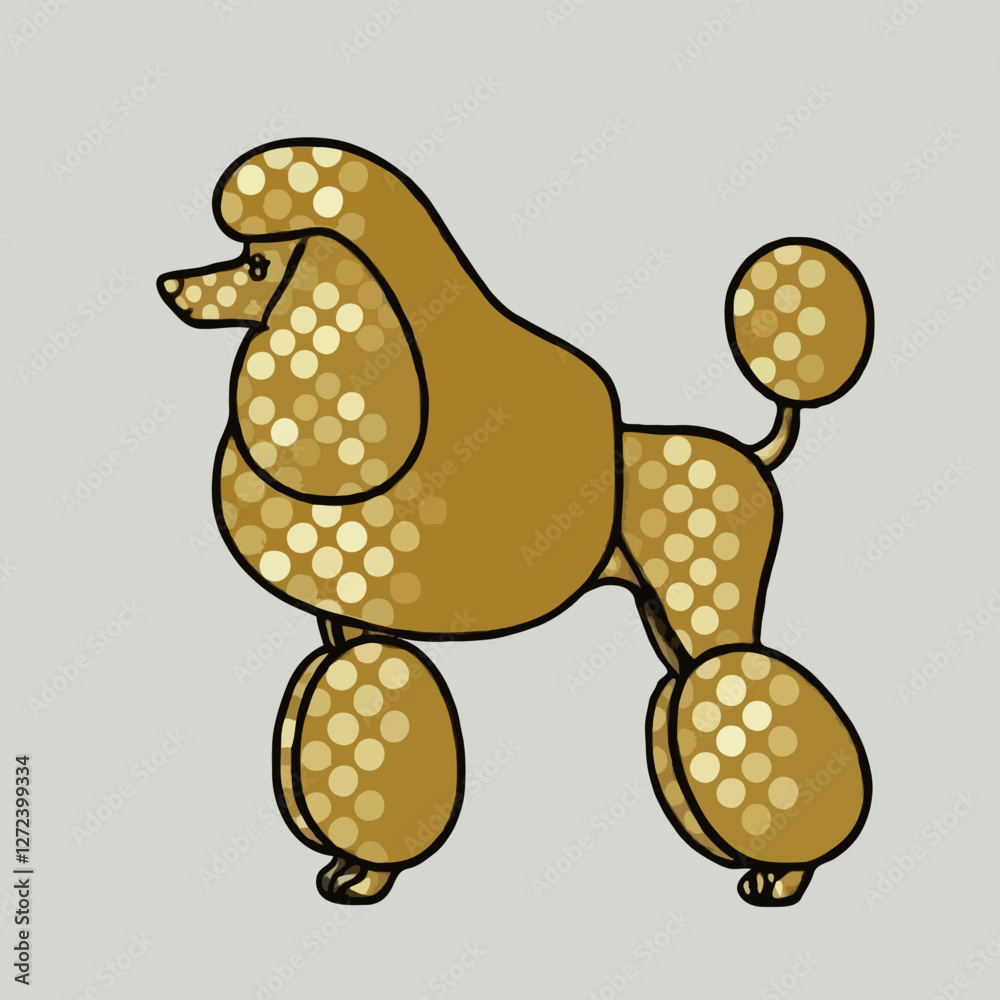 Golden Boca Poodle Dog cute clip vector image illustration isolated