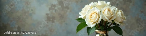 White rose arrangement in a mercury glass vase, mercury glass vase, unique, individualistic