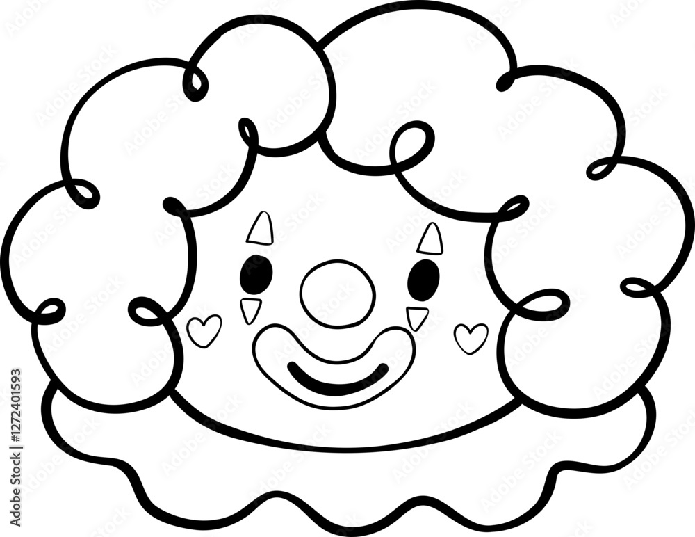 Happy Joker Face Clown Outline Happy Joker Face Clown Outline