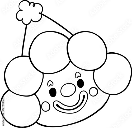 Happy Face Clown outline