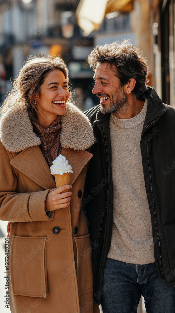Fototapeta premium couple having fun on a day out