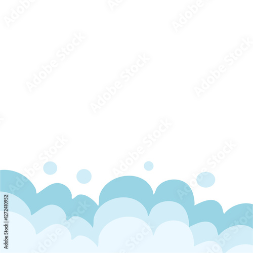Bath foam with shampoo bubbles
