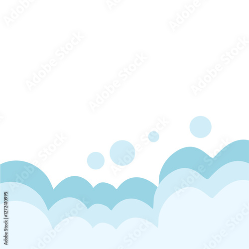 Bath foam with shampoo bubbles
