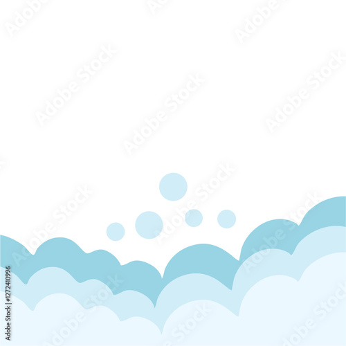 Bath foam with shampoo bubbles

