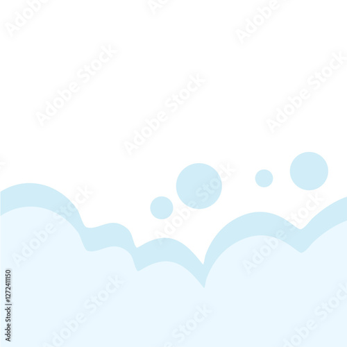 Bath foam with shampoo bubbles
