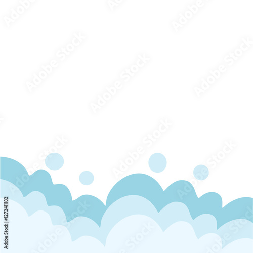 Bath foam with shampoo bubbles
